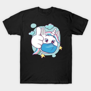 facial expression illustration (wearing a mask is ok) unicorn character T-Shirt